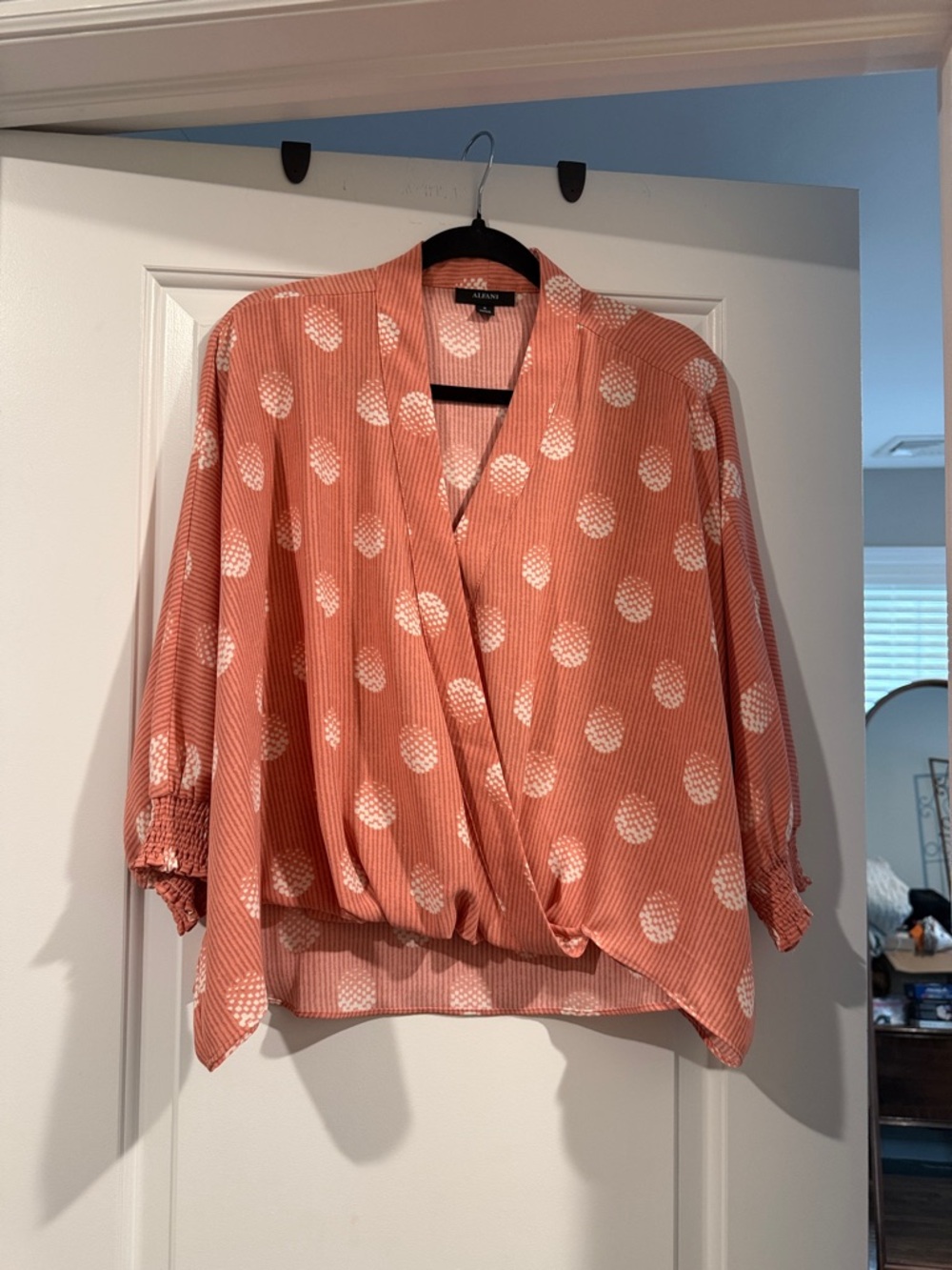 a new day Coral Dot Surplice Blouse